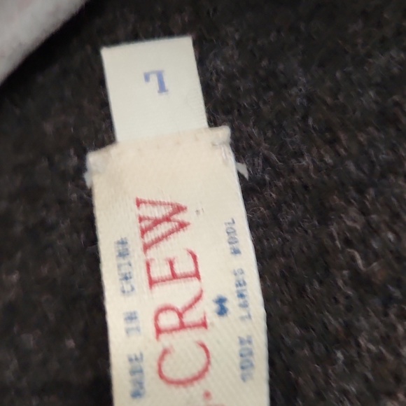 J Crew Sweater Mens Size L Lambs Wool Argyle Sweater Gray Tan - Picture 10 of 10